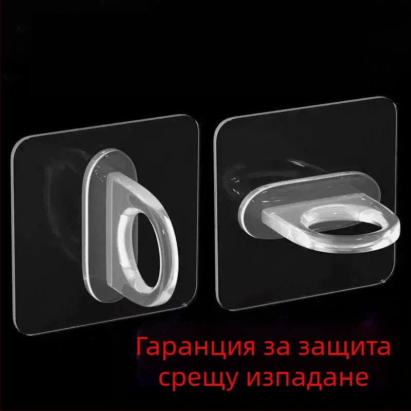 Кръгла самозалепваща закачалка за стена — мултифункционална система за съхранение с три реда куки, капацитет 20–30 кг