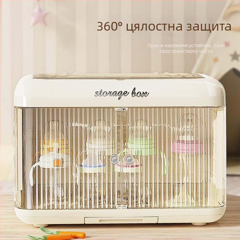 Съхранителен шкаф за бебешки бутилки, пластмасов, двукрилен, правоъгълен, монтаж на бюро