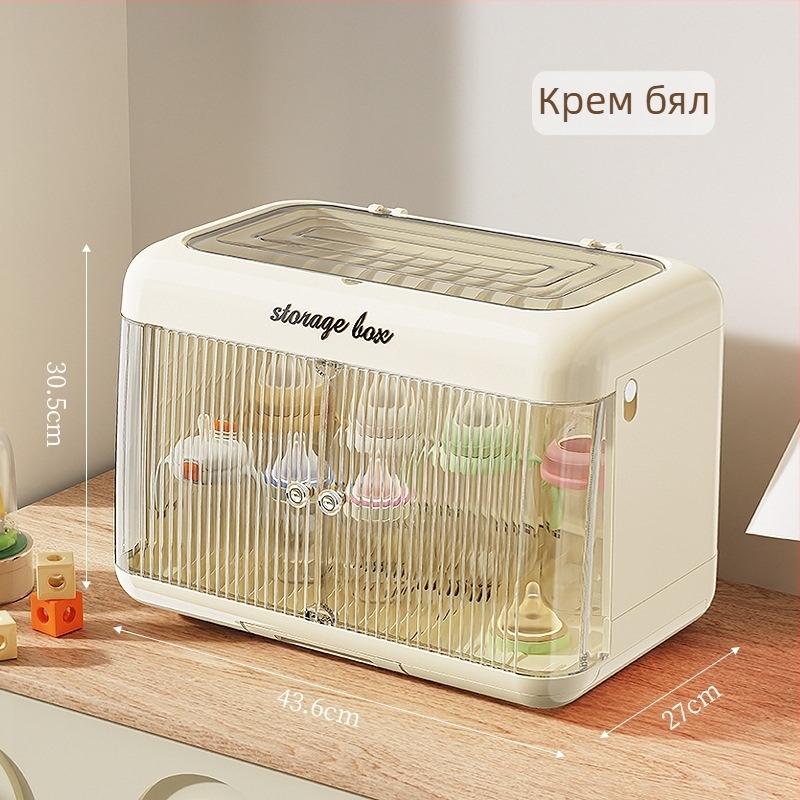 Съхранителен шкаф за бебешки бутилки, пластмасов, двукрилен, правоъгълен, монтаж на бюро