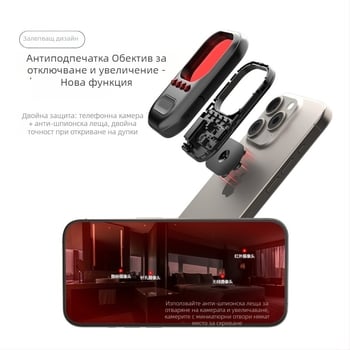 Пътуващ антишпион инфрачерен детектор — модел 799, марка G.l, двудиапазонна детекция, работно напрежение 70 V, за пътуване, пазаруване и настаняване