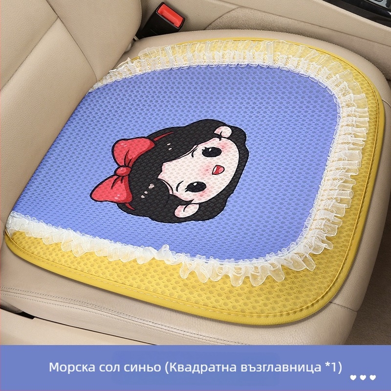 Комплект от три подложки за автомобилна седалка, дишаща мрежеста повърхност, пълнител от пяна, карикатурен стил, подходящ за всички сезони