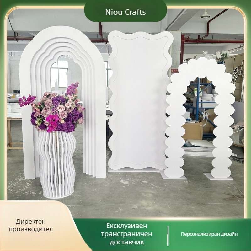 PVC арковидна сватбена врата за вътрешна градина – декоративно сватбено оформление, персонализирана обработка