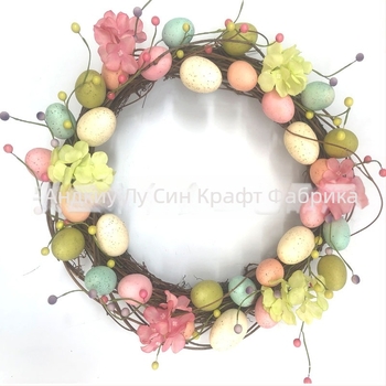 Пасхална гирлянда за врата – цветни яйца, балонна материя, печат на лого по поръчка, марка Lu Xin