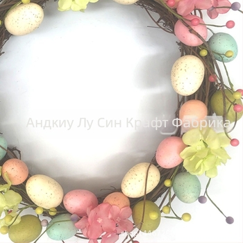 Пасхална гирлянда за врата – цветни яйца, балонна материя, печат на лого по поръчка, марка Lu Xin