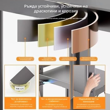 Двуслоен метален кухненски рафт за микровълнова/фурна – прибиращ се, модерен стил, с опция за персонализирани проби
