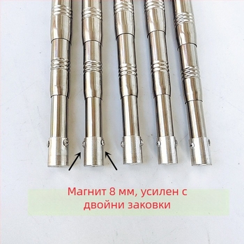 Удължаващ се телескопичен прът за риболовна мрежа от неръждаема стомана, многофункционален с позициониране, сгъваема пръчка за мрежа