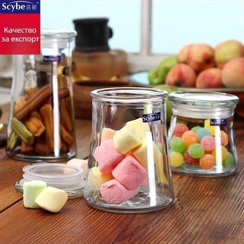 Стъклен буркан за съхранение • Марка: scybe/Xibi • Материал: стъкло • Капацитет: 650–1200 ml • Стил: модерен минимализъм