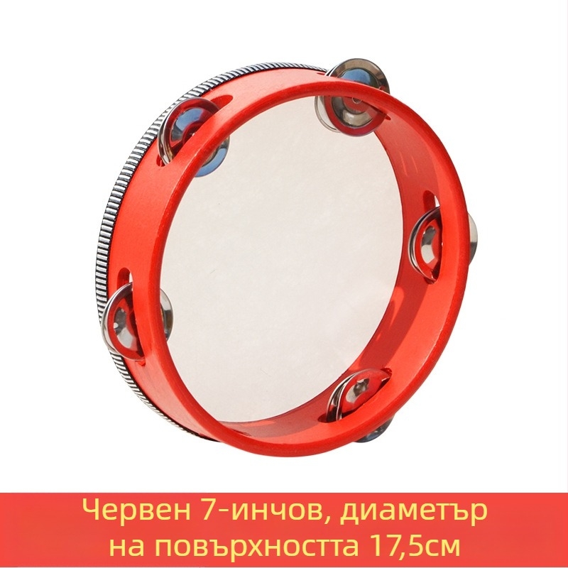 Орфов тамбурин за деца — дървен корпус, 3C категория дървени играчки, подходящ за деца 4–6 години, опаковка: кутия с рисунки, картонена кутия, бяла кутия или мрежеста торба