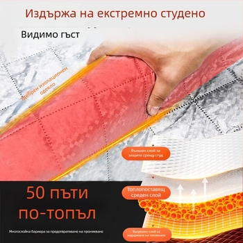 Калъф за предното стъкло на автомобила – алуминиево фолио, дебел дизайн, едноцветен, универсален модел