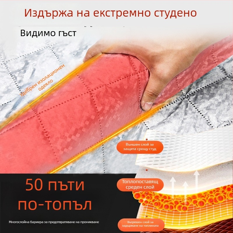 Калъф за предното стъкло на автомобила – алуминиево фолио, дебел дизайн, едноцветен, универсален модел