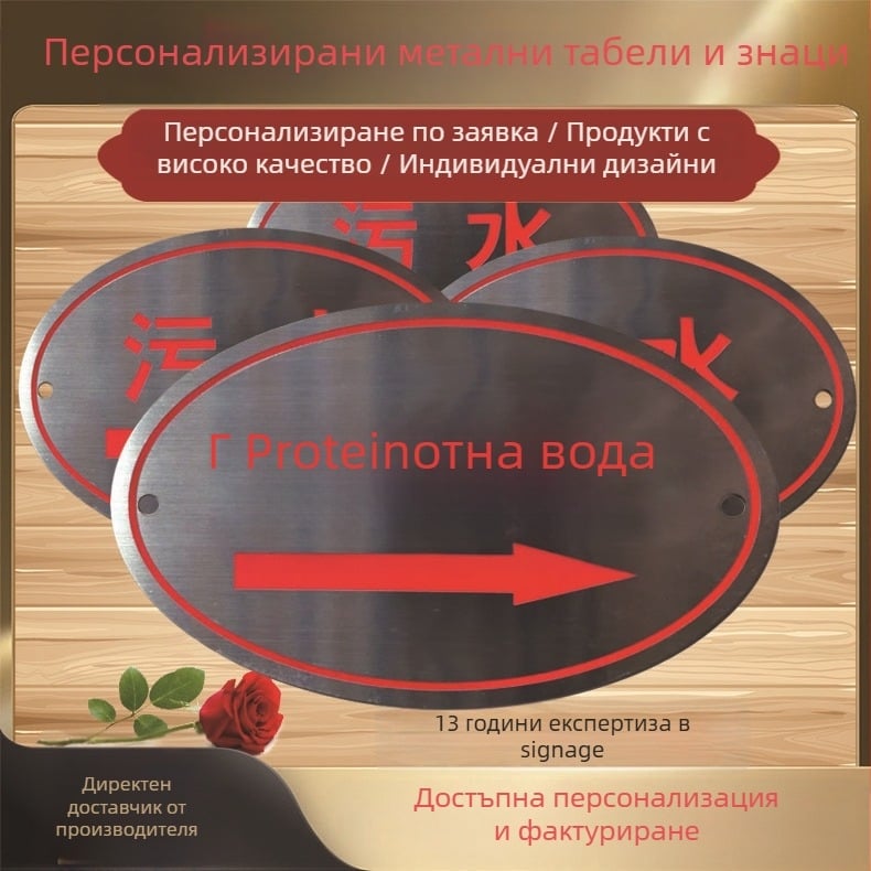 Именна табелка от неръждаема стомана с антикорозионен печат за табели за безопасност, персонализирана