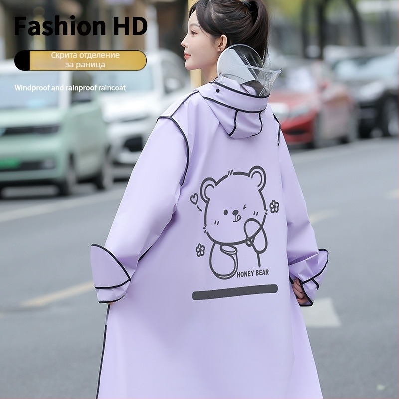 Едночастово EVA дъждобран-пончо за възрастни, за мотоциклет/електрически автомобил, с възможност за персонализация