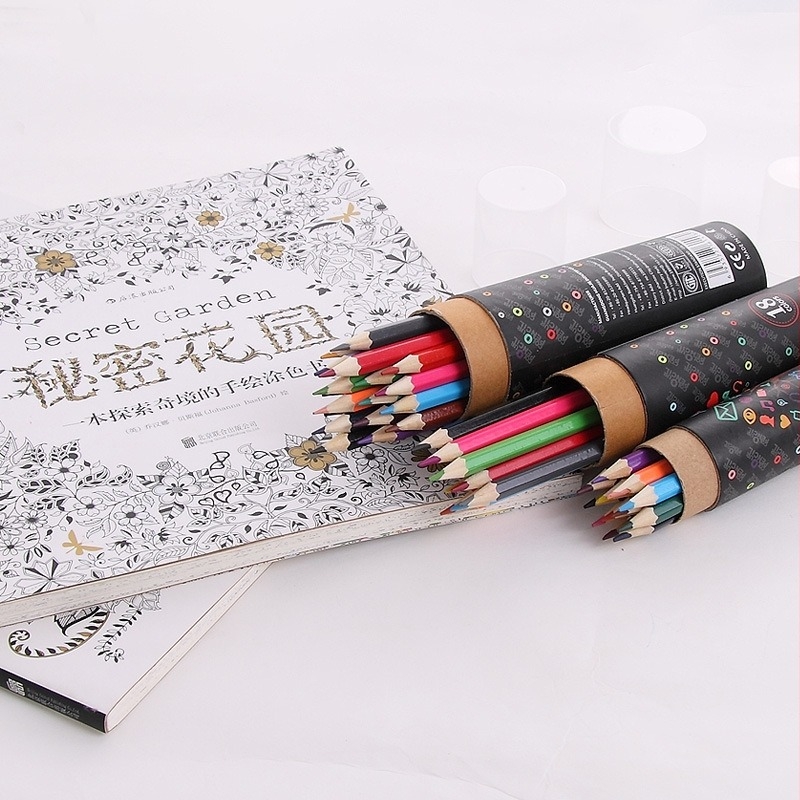 Hua Jie детски моливи за рисуване WR6010 – пластмасов корпус, опаковка в хартиена тръба, за ученици