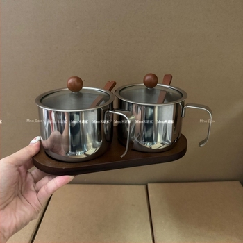 Буркан за подправки със лъжица и капак - неръждаема стомана - за твърди подправки - (Minnow Home, Jieyang, 2024)