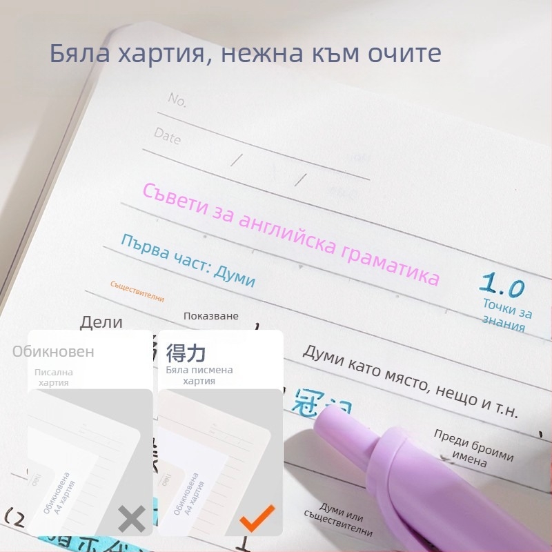 Deli тетрадник с разделени листове и подвижна спирала, формат A5, 40 листа, 3 отвора