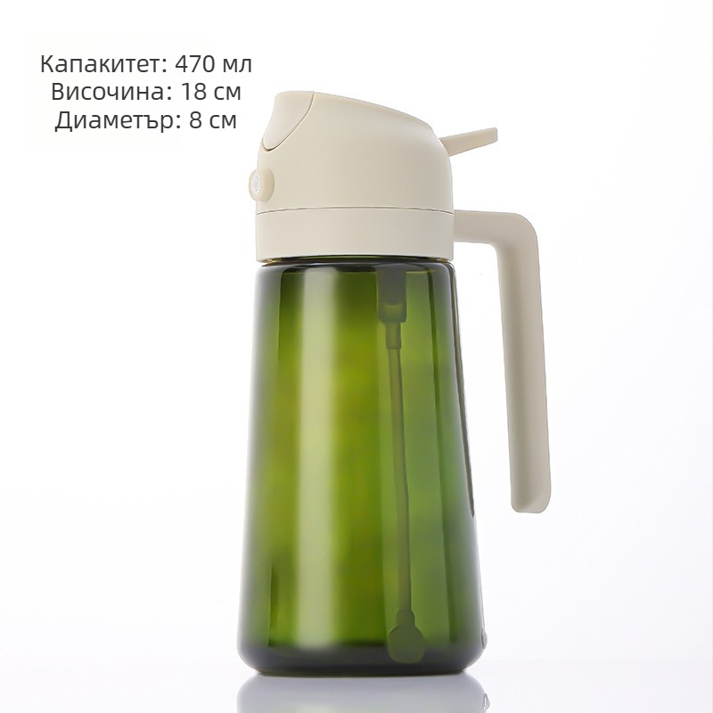 Стъклена бутилка за масло Jie Liang Glass | Двуфункционална кухненска пръскалка, с натискане за пръскане, модерен минималистичен стил, печатано лого