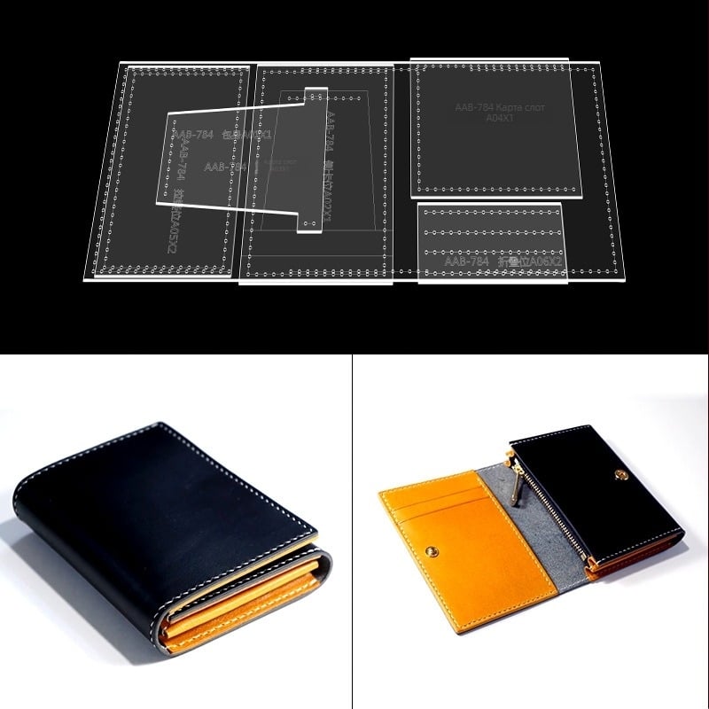 DIY акрилен шаблон за изработка на къс портфейл със цип — Бранд: DIY; Материал: Акрил; Внос: Не; IP разрешение: Не