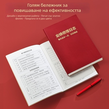 Запискник за преговори и целите в работата, дневник за проследяване на клиенти, 18K, изкуствена кожа, размери 18×26 см, модел 1601