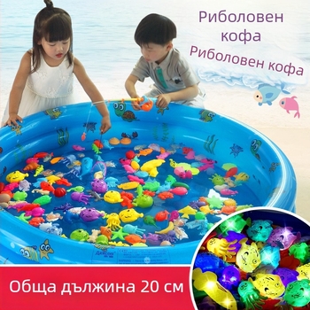 Риболовен комплект за играчки с магнитна индукция, образователен за възраст 4–6 години, насърчава координацията ръце-око и взаимодействието между родители и деца — Double Shell