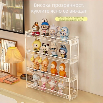 Стенно монтиращ дисплей за кукли със скрити кутии, модел 888-3, пластмаса, сгъваем, персонализация и печат на лого