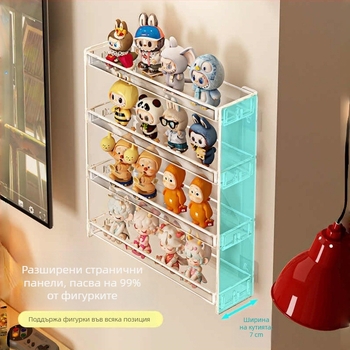 Стенно монтиращ дисплей за кукли със скрити кутии, модел 888-3, пластмаса, сгъваем, персонализация и печат на лого