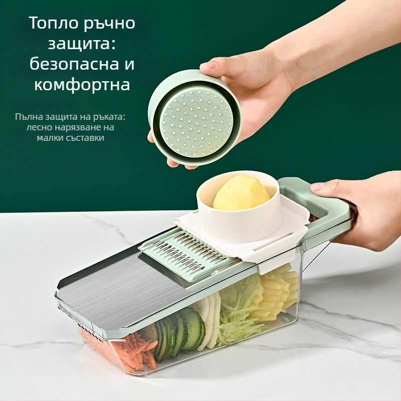 Мултифункционален резач за зеленчуци ABS + неръждаема стомана; модерен стил; многофункционален