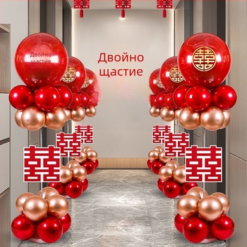 Сватбена колона с балони за външно оформление — латекс материал, латекс балони, без печат, без IP лиценз, форма: друга