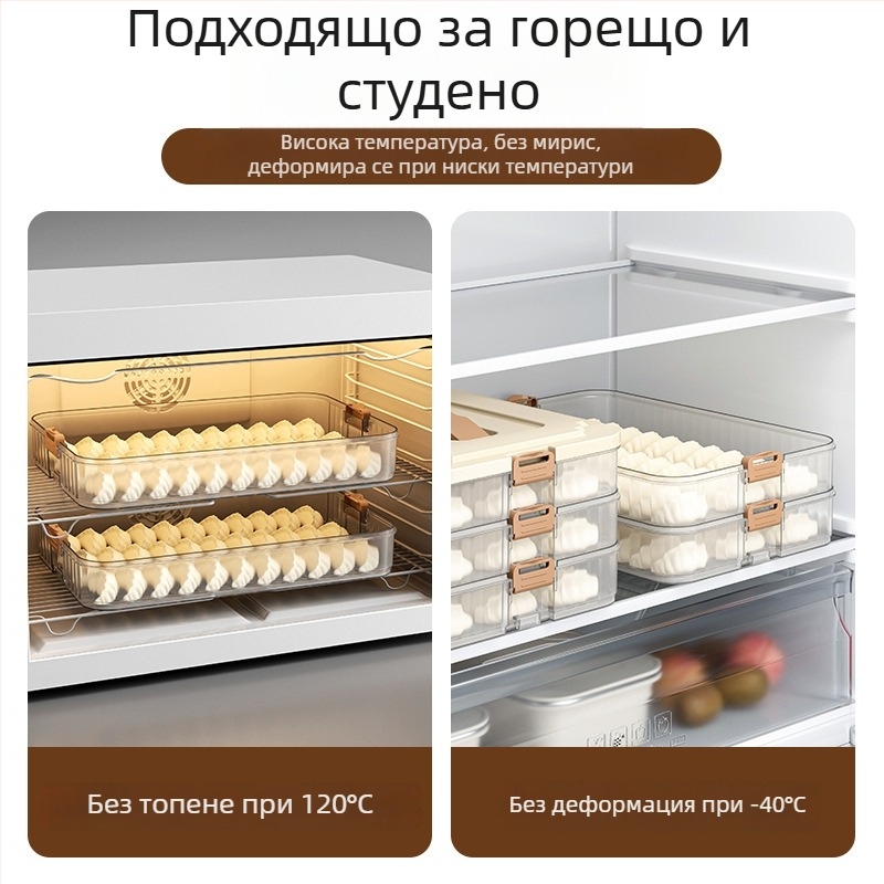 Kaihong кутия за пелмени за фризер – хранителна пластмаса, съхранение, запазване на свежест и запечатване