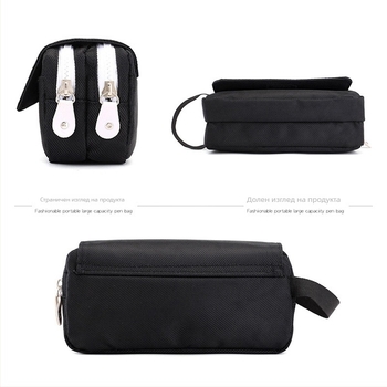 Пенал за моливи с баскетболни звезди Коби, Къри и Джеймс – Oxford платно; Персонализация; Печатано лого; За баскетбол