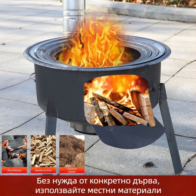 Мини печка на дърва с ултра дебели стени, преносима, нов модел от Powerful Factory