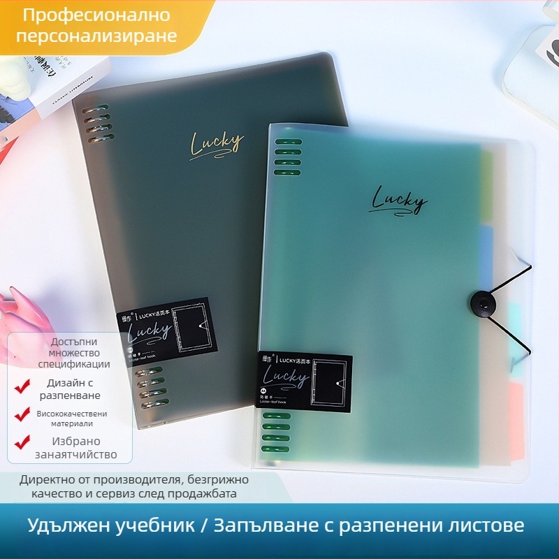 Папка за документи с 8 дупки и подвижни листове, модел B5, PP вътрешни страници, възможност за печат на лого