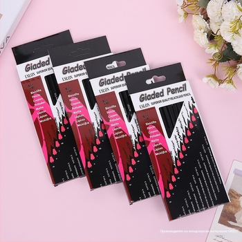 Професионален комплект моливи за скица, дървени моливи, 12 броя, 2H-8B