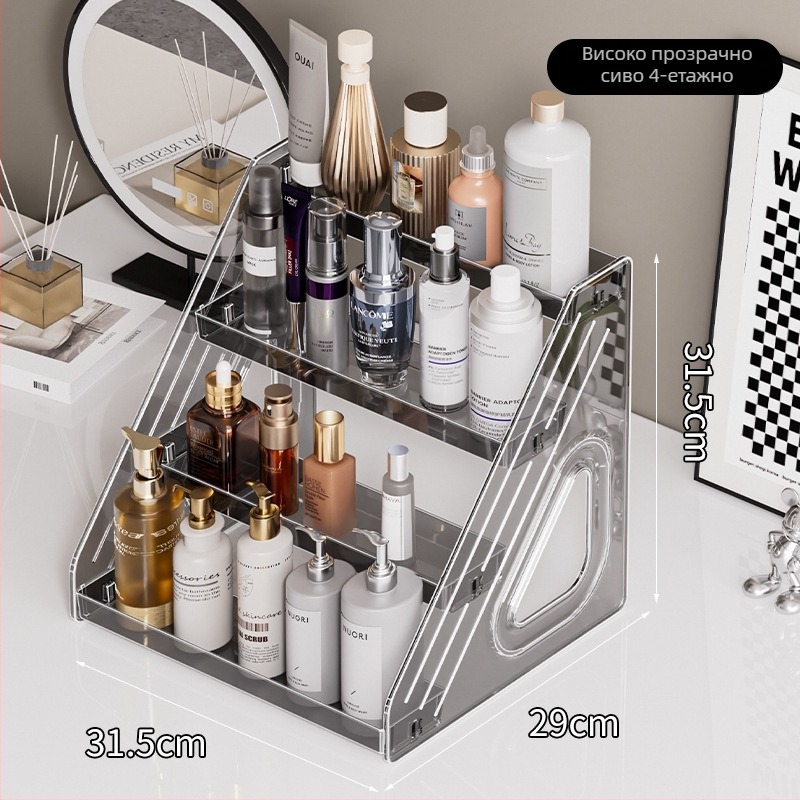 Козметична витрина за бюро, прозрачен PET дисплей за грижа за кожата, парфюми и маски, модерен минималистичен стил, капак със щракване, пуснат през 2025