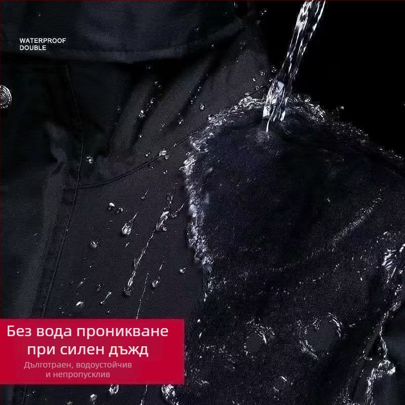 Едночастово дъждобран-пончо от Oxford плат, дебел, PVC водоустойчив слой, за възрастни, за туризъм на открито