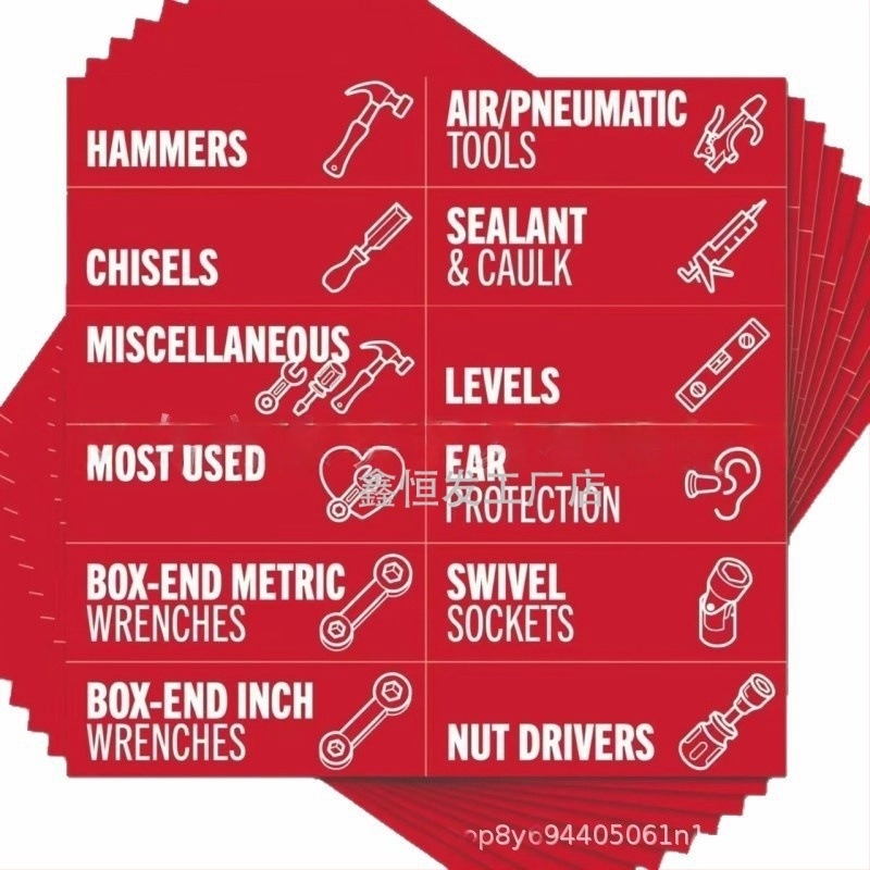 90 бр магнитни етикети за кутия за инструменти