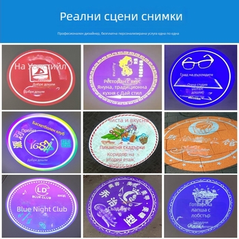 Рекламна прожекционна лампа за лого с въртящ се светлинен елемент, LED, 220V, IP20, модел: проектор за лого