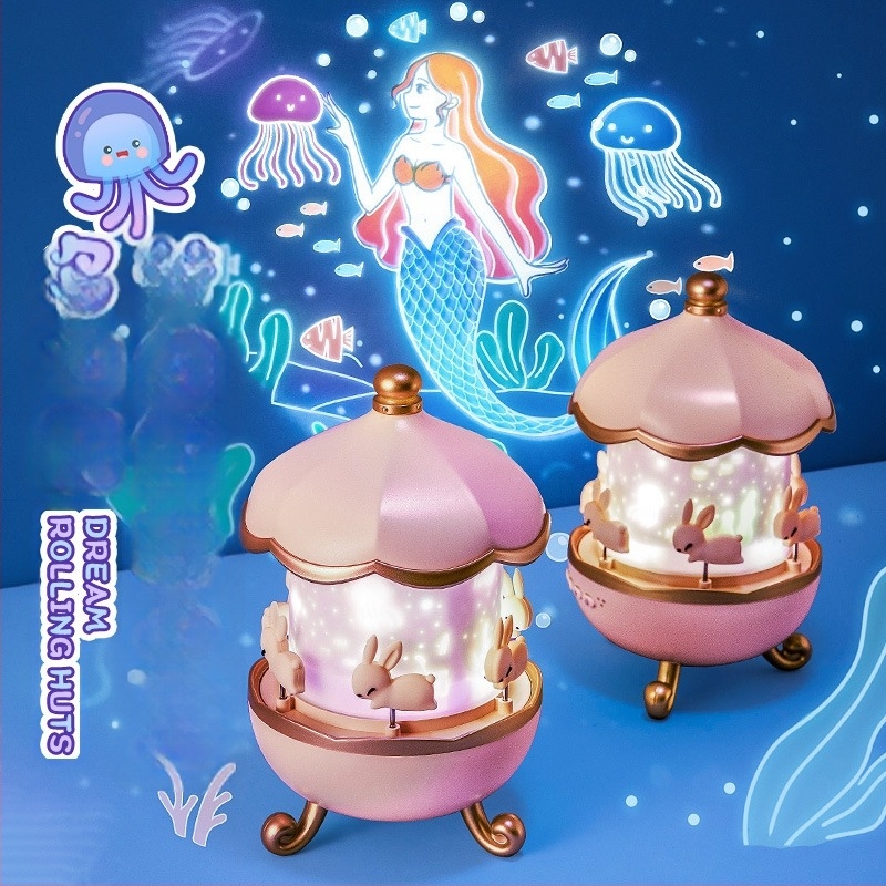 Нощен проектор за звездно небе с музика, USB захранване, ≤36V, дистанционно, пластмасов абажур, Onefire/wanhuo