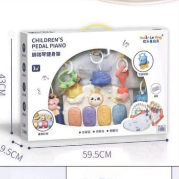 Дистанционно управлявана педална пиано-фитнес стойка с проекция, модел 995-55, музикално устройство, детска дрънкалка, за деца 0–3 години