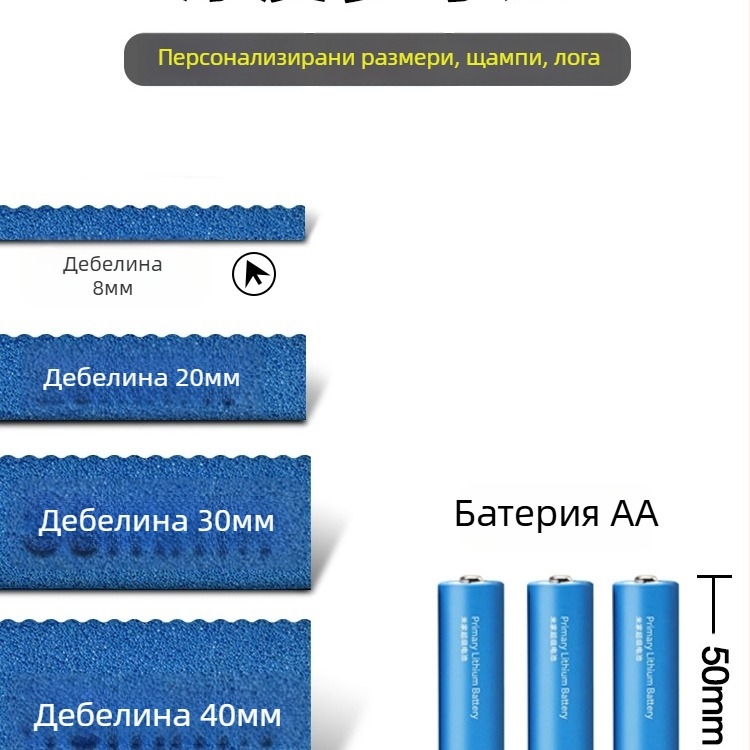 Йога постелка – противохлъзваща, ударопоглъщаща, за инверсионна тренировка; дебелина 8/20/30/40 мм