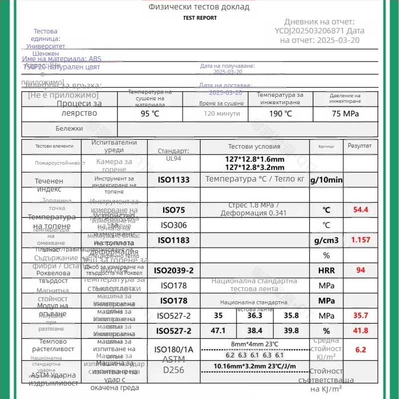 ABS филамент за 3D принтиране, диаметър 1,75 мм, 1 кг, кръгло сечение, FDM, без деформация при нагряване, висока температура устойчивост, висока якост