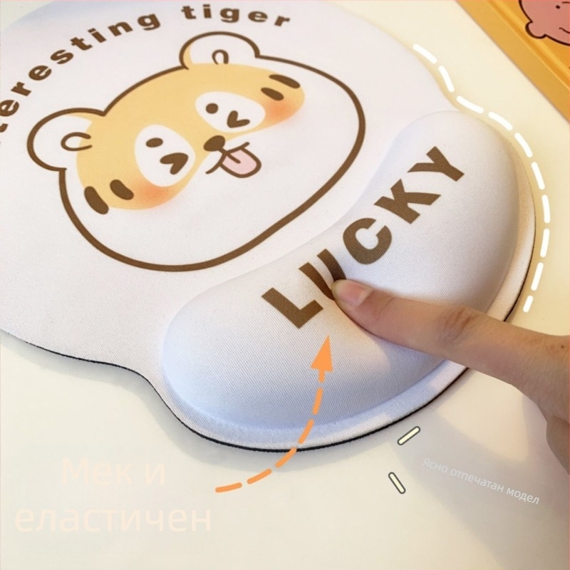 Подложка за клавиатура и мишка с дизайн на мечка, подложка за китката, двустранна, противохлъзгаща, USB хъб