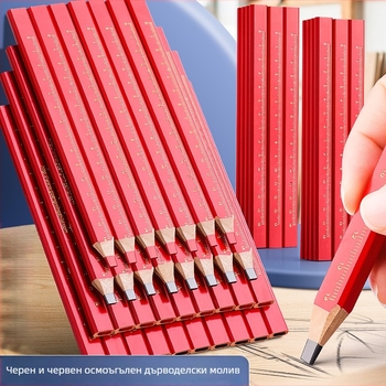 Дърводелски молив за чертане на линии — фиксиран, дървена обвивка, модел 7B13-1, марка Reversal