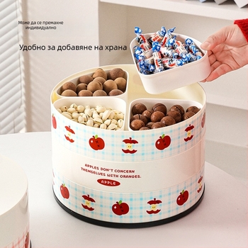 Пластмасова тава за плодове с капак, мультяшен дизайн, хранително качество, подходяща за ядки, бонбони и закуски