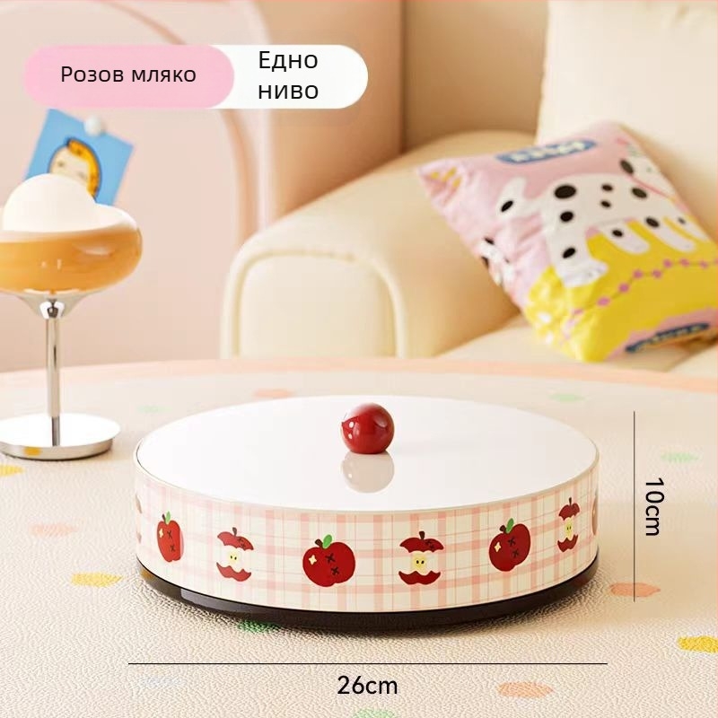 Пластмасова тава за плодове с капак, мультяшен дизайн, хранително качество, подходяща за ядки, бонбони и закуски