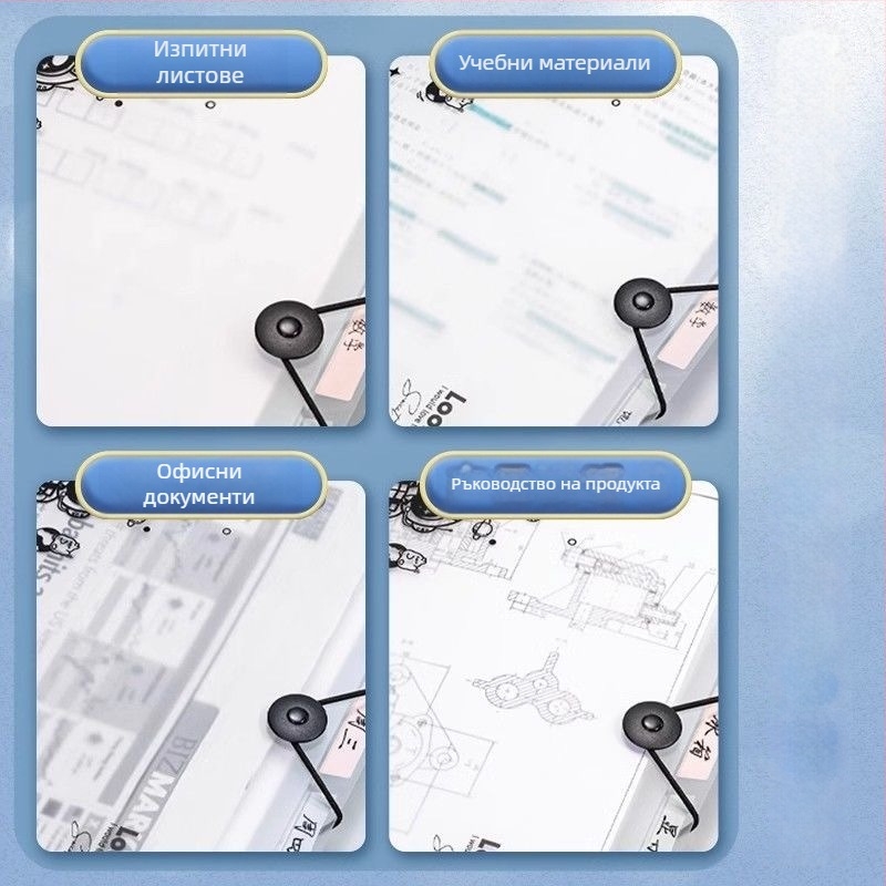 Deli PM310 PP файл папка с 8 секции акордеон, прозрачен организатор за документи, дебелина 1 мм