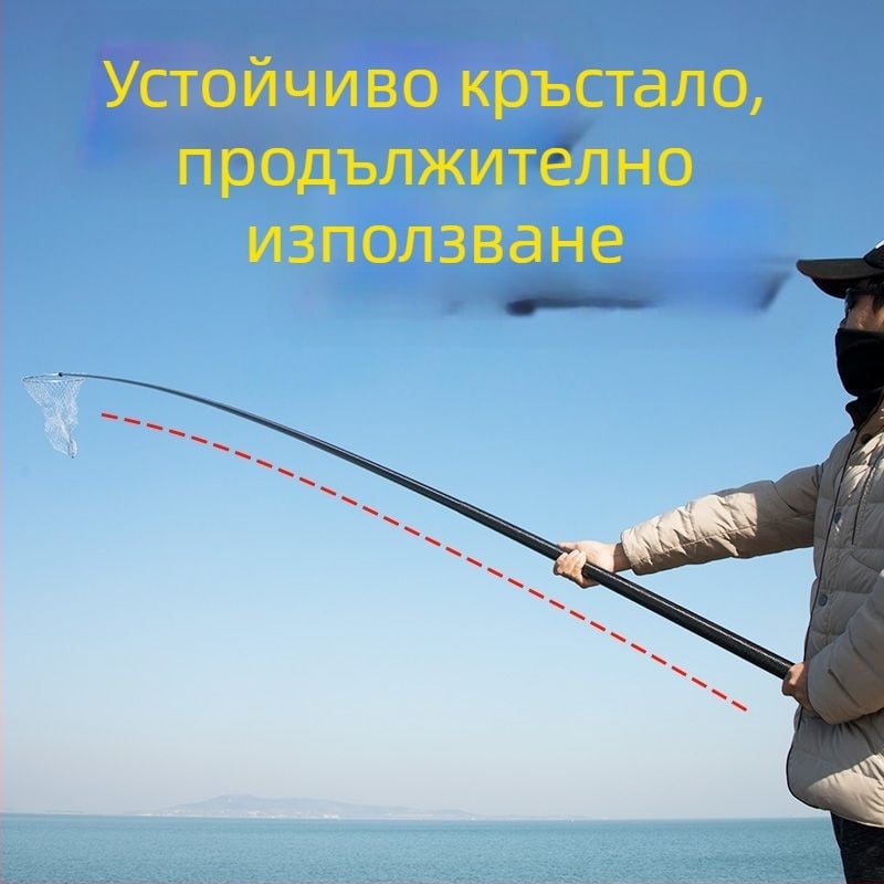 Морски риболовен прът, въглеродни влакна, нелескопичен