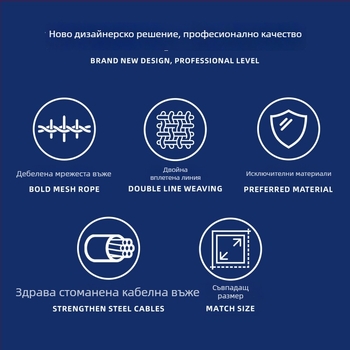 Персонализирана стандартна тенис мрежа — полиетилен, с възли или без възли, малки отвори, 5-слойно подсилено преплетено мрежово тяло