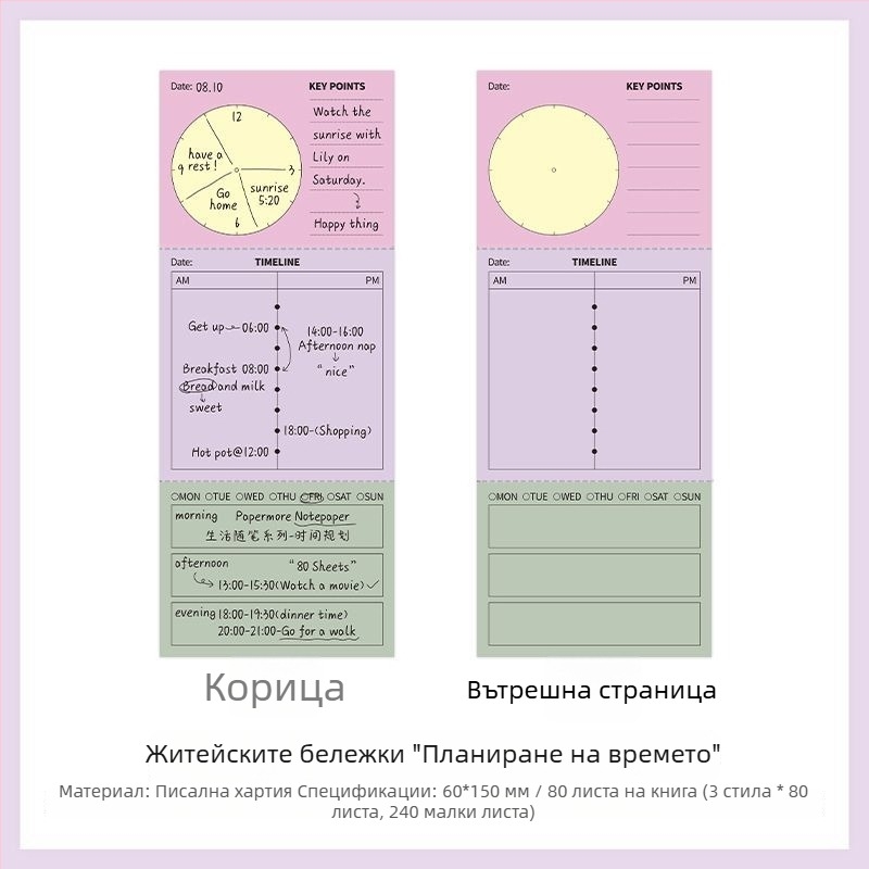 PaperMore записник за бележки и седмичен план, серия Life Essay, 80 листа, стил Korean Department
