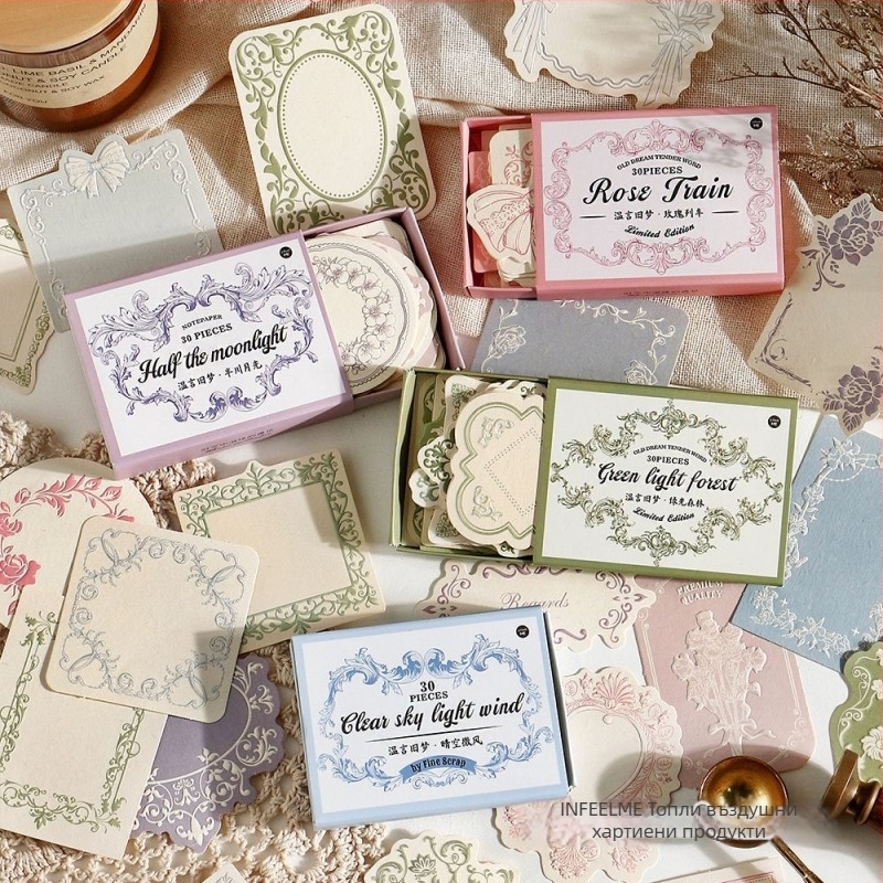 Infeel.Me специална хартия за бележки с тиснение – модерна хартия с дантелена рамка, за писане; Марка: Infeel.Me; Материал: Специална хартия; Стил: Модерен и прост; Технология: Тиснене; IP лицензия: Не