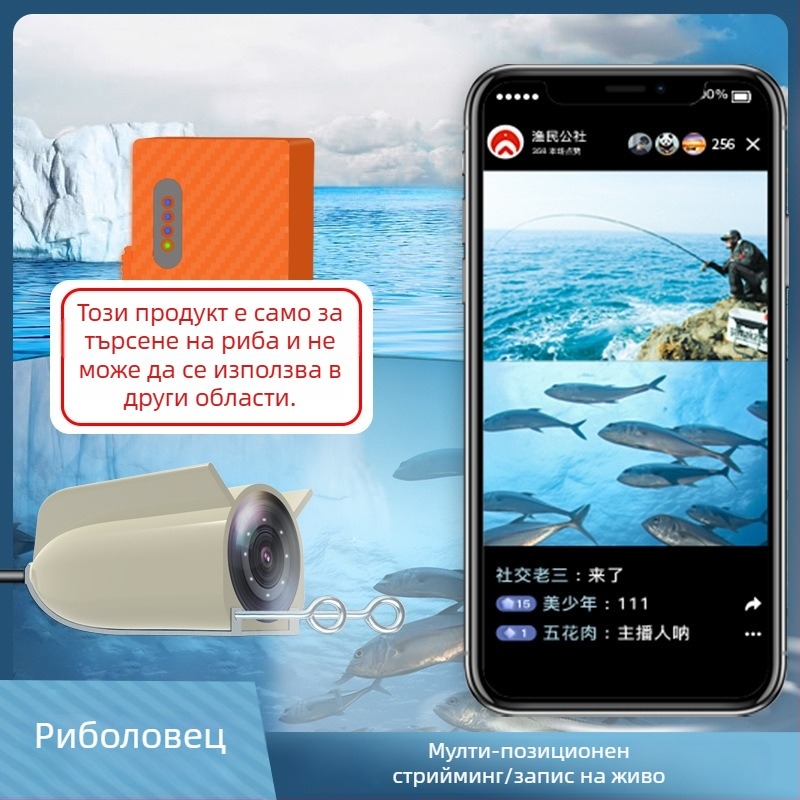 Подводна камера за риболов с уловител на риба, дълбочина 0,6–30 м, захранване DC 10–18 V, марка Neutral
